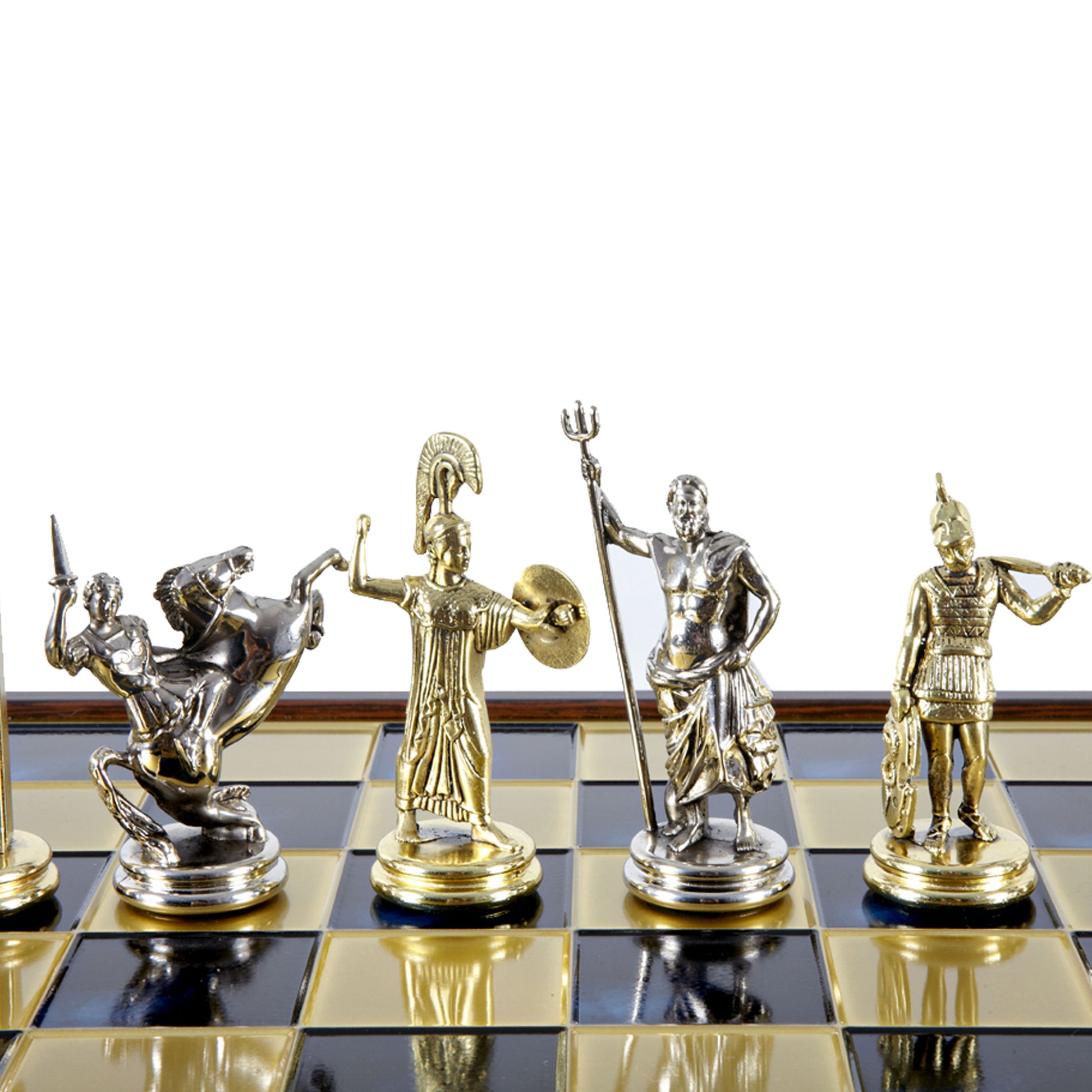 GREEK MYTHOLOGY CHESS SET in wooden box with gold/silver chessmen and bronze chessboard 48 x 48cm (Extra Large) - Premium Chess from MANOPOULOS Chess & Backgammon - Just €469! Shop now at MANOPOULOS Chess & Backgammon