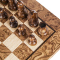 Walnut Burl Chessboard with Wooden Staunton Chessmen 40x40cm (7,7cm King) - Premium Chess from MANOPOULOS Chess & Backgammon - Just €229! Shop now at MANOPOULOS Chess & Backgammon