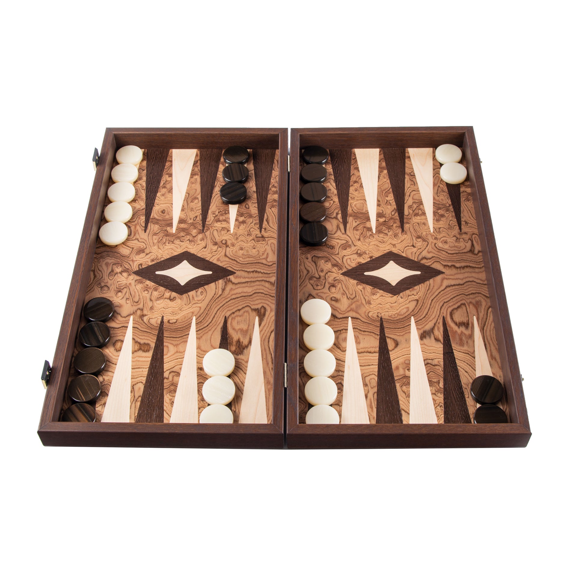 Handcrafted Premium Walnut Burl Backgammon Set - Premium Backgammon from MANOPOULOS Chess & Backgammon - Just €129! Shop now at MANOPOULOS Chess & Backgammon