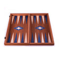 Handcrafted Mahogany Backgammon Set in Blue - Premium Backgammon from MANOPOULOS Chess & Backgammon - Just €65! Shop now at MANOPOULOS Chess & Backgammon