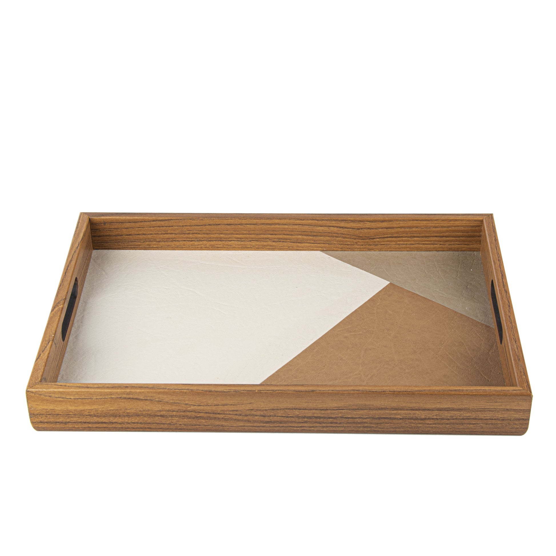 Elegant Wooden Tray with Inlaid Leatherette in Natural Colors - Luxury Game Room Decor - Premium Decorative Objects from MANOPOULOS Chess & Backgammon - Just €69.50! Shop now at MANOPOULOS Chess & Backgammon