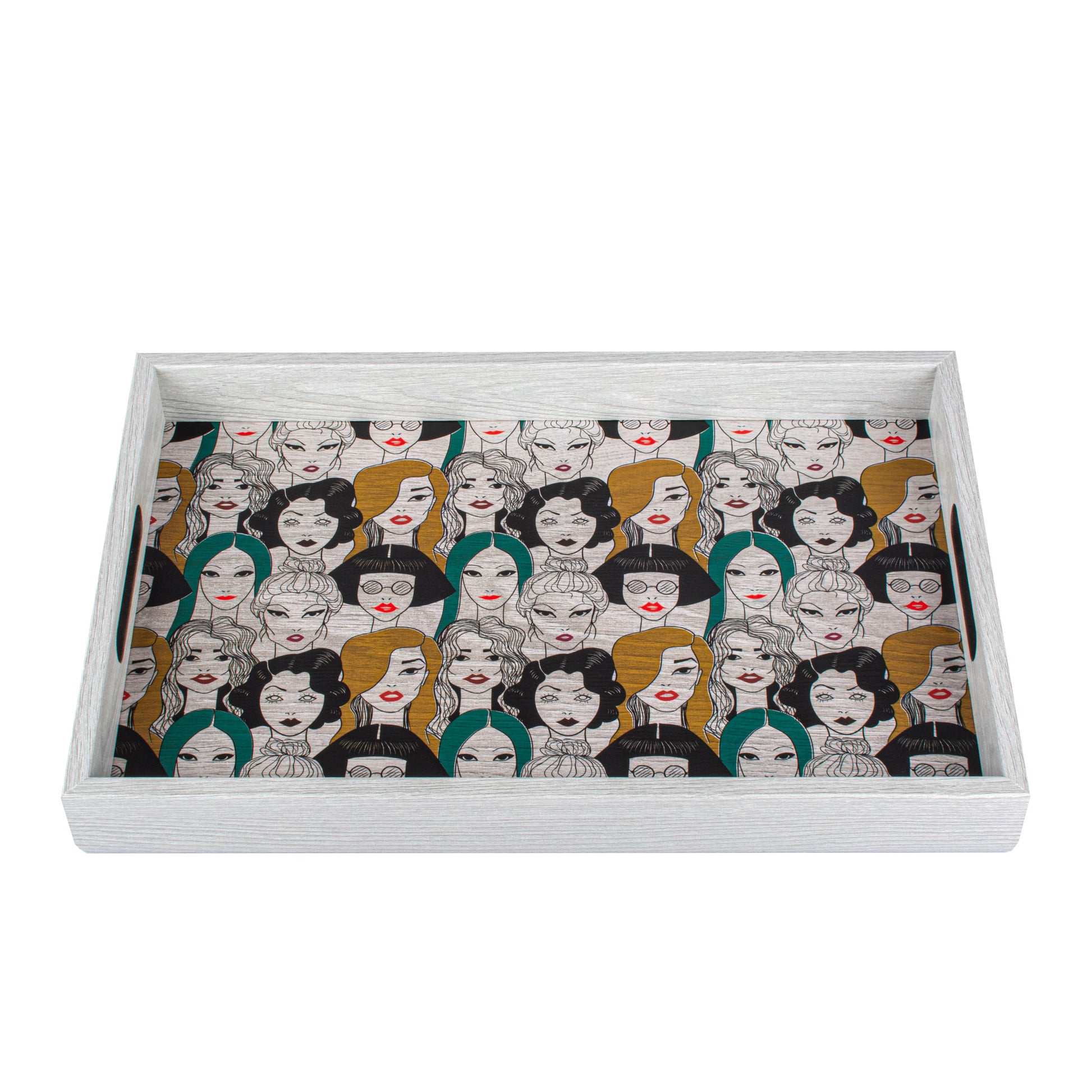 Stylish Wooden Tray with Girls Pop Art Design - Luxury Game Room Decor - Premium Decorative Objects from MANOPOULOS Chess & Backgammon - Just €25! Shop now at MANOPOULOS Chess & Backgammon