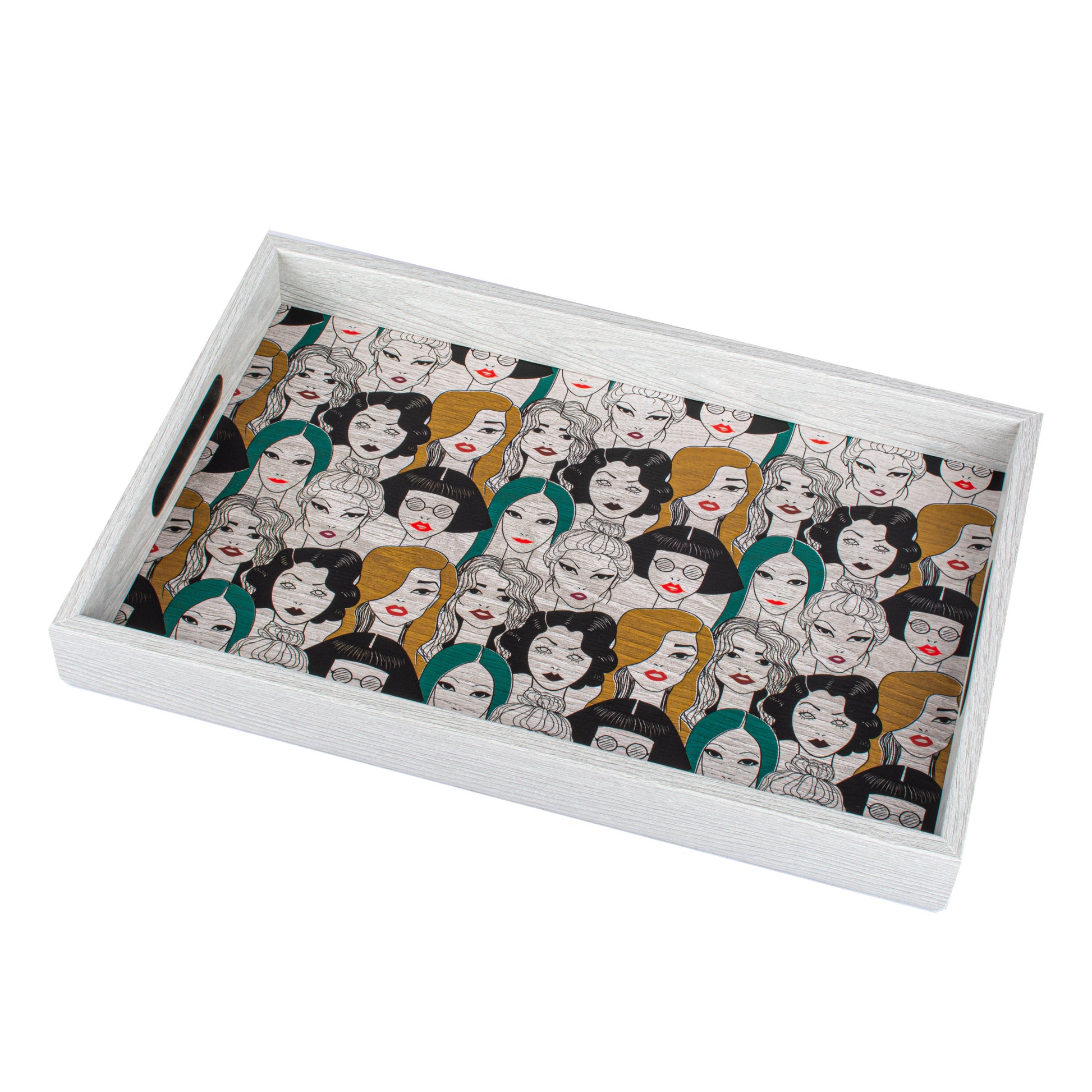 Stylish Wooden Tray with Girls Pop Art Design - Luxury Game Room Decor - Premium Decorative Objects from MANOPOULOS Chess & Backgammon - Just €25! Shop now at MANOPOULOS Chess & Backgammon