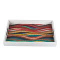 Artistic Wooden Tray with Colorful Waves Printed Design - Luxury Game Room Decor - Premium Decorative Objects from MANOPOULOS Chess & Backgammon - Just €25! Shop now at MANOPOULOS Chess & Backgammon