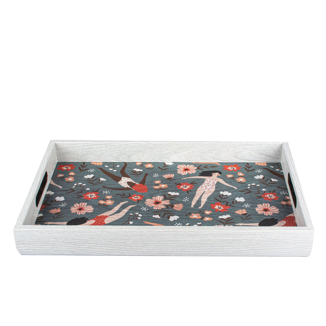 Stylish Wooden Tray with Female Swimmers Printed Design - Luxury Game Room Decor - Premium Decorative Objects from MANOPOULOS Chess & Backgammon - Just €25! Shop now at MANOPOULOS Chess & Backgammon