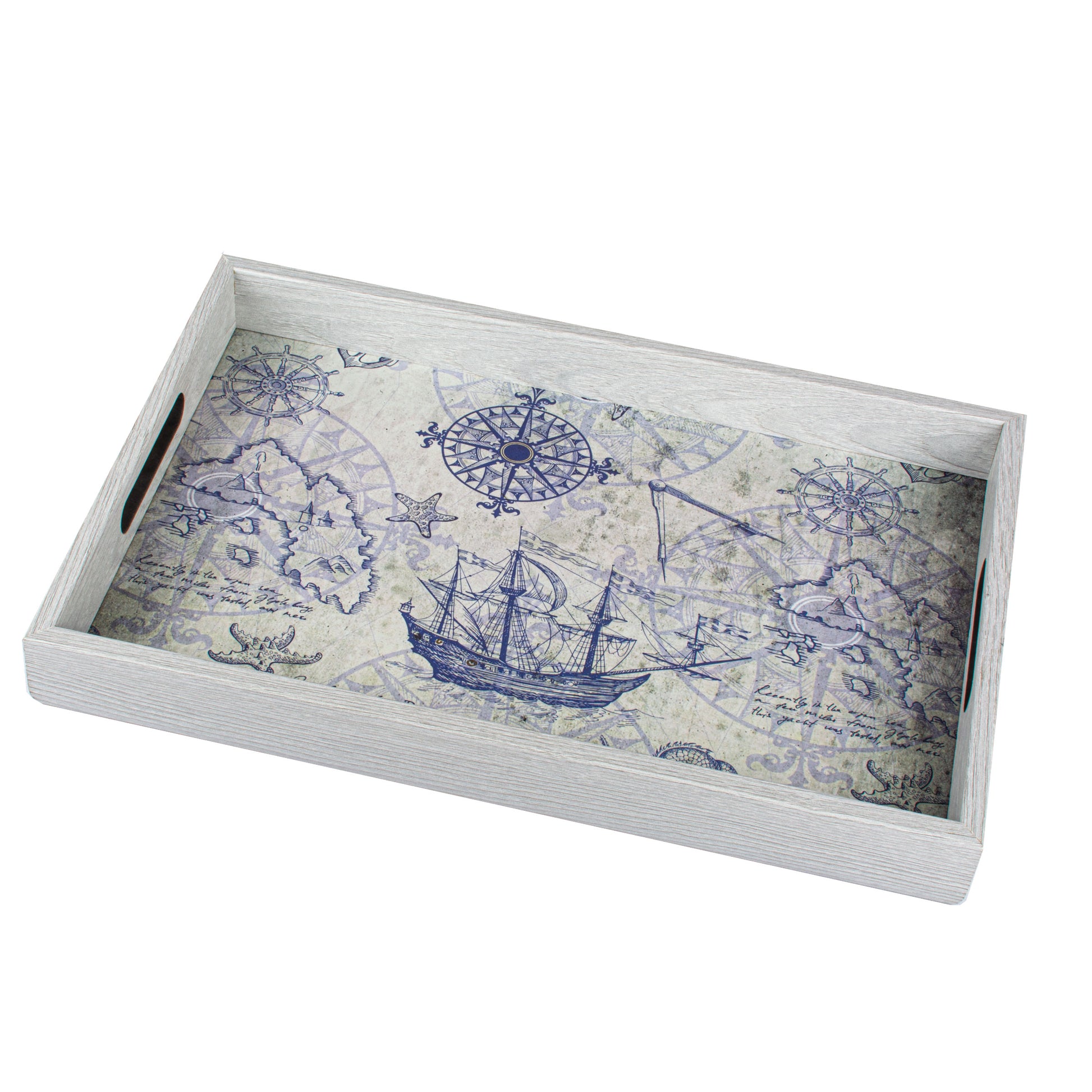 Luxury Nautical Style Wooden Tray - Handcrafted Decorative Design - Premium Decorative Objects from MANOPOULOS Chess & Backgammon - Just €25! Shop now at MANOPOULOS Chess & Backgammon