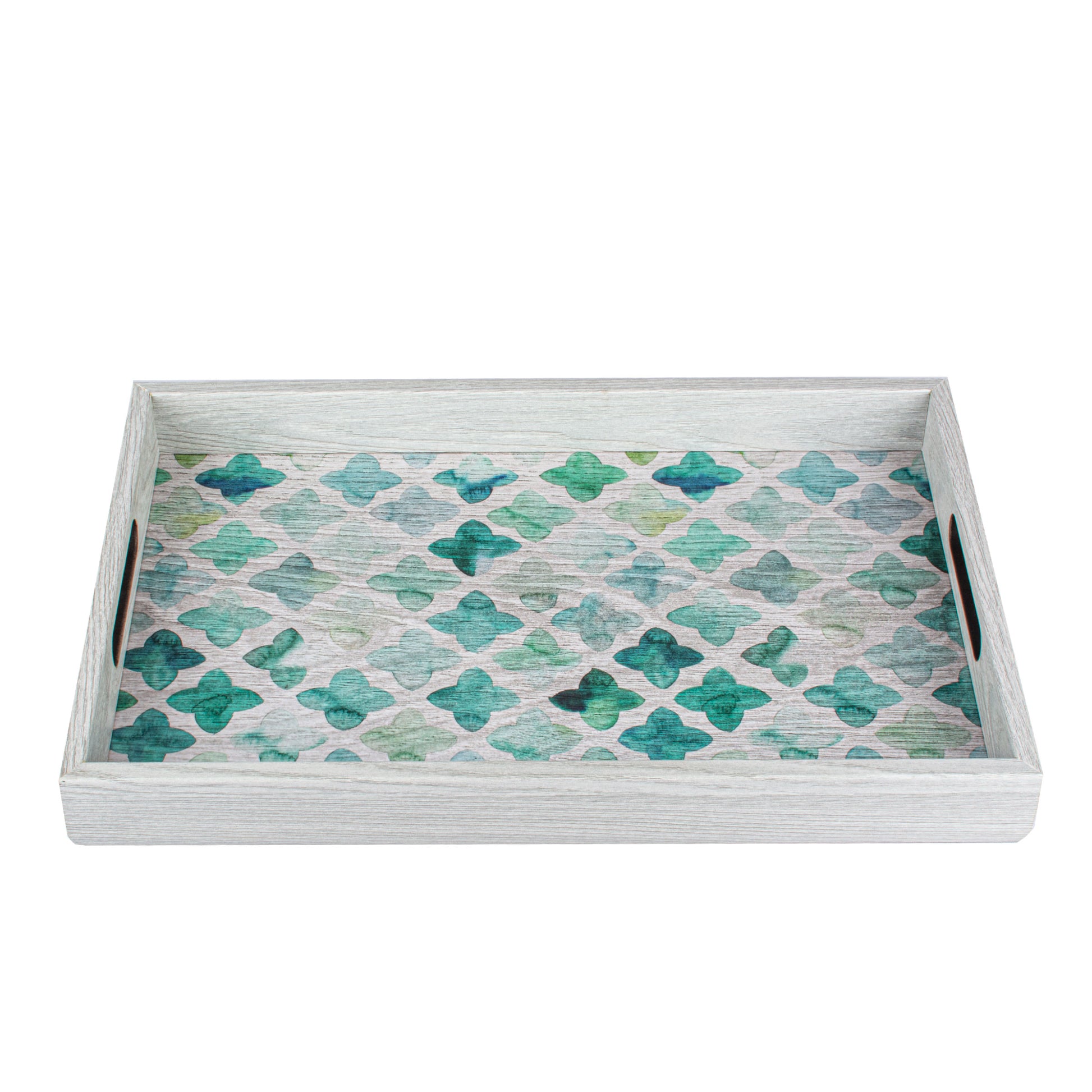 Artistic Wooden Tray with Green Mosaic Printed Design - Luxury Game Room Decor - Premium Decorative Objects from MANOPOULOS Chess & Backgammon - Just €25! Shop now at MANOPOULOS Chess & Backgammon