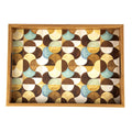 Handcrafted Wooden Tray with Art Deco Turquoise Design - Elegant Home Decor - Premium Decorative Objects from MANOPOULOS Chess & Backgammon - Just €25! Shop now at MANOPOULOS Chess & Backgammon