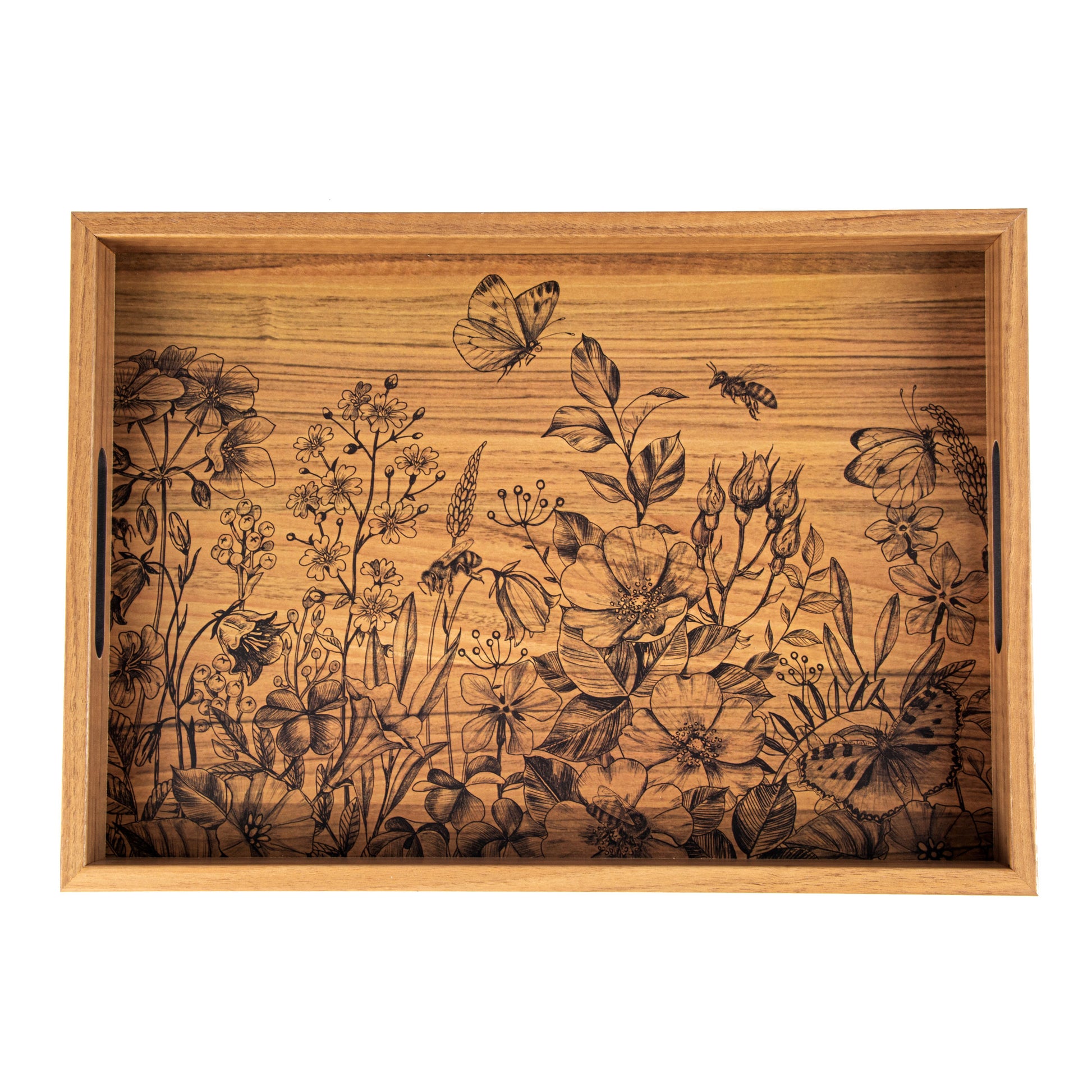 Elegant Wooden Tray with Butterfly Printed Design - Luxury Game Room Decor - Premium Decorative Objects from MANOPOULOS Chess & Backgammon - Just €25! Shop now at MANOPOULOS Chess & Backgammon