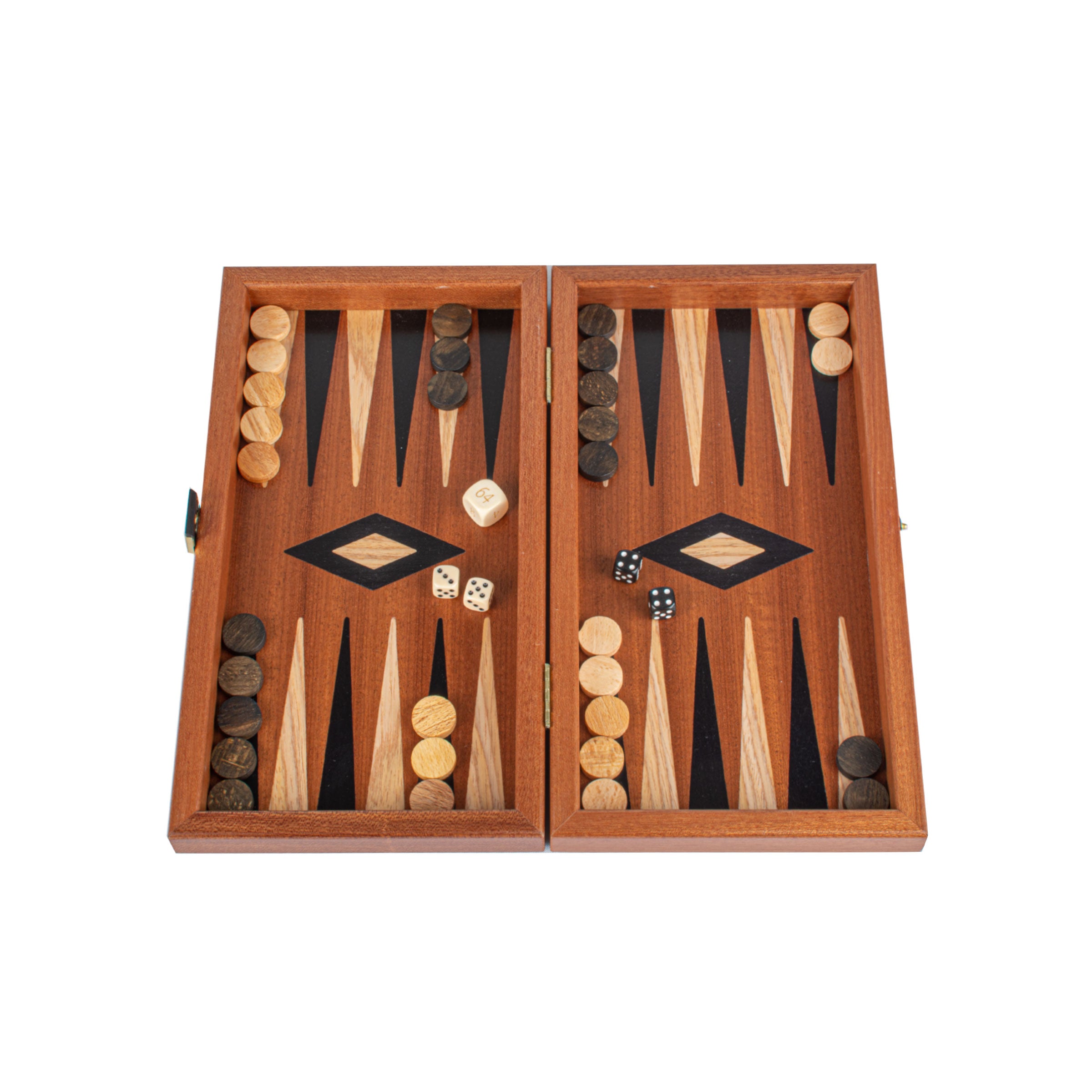 Handcrafted Mahogany 3-in-1 Chess, Backgammon, and Checkers Set ...