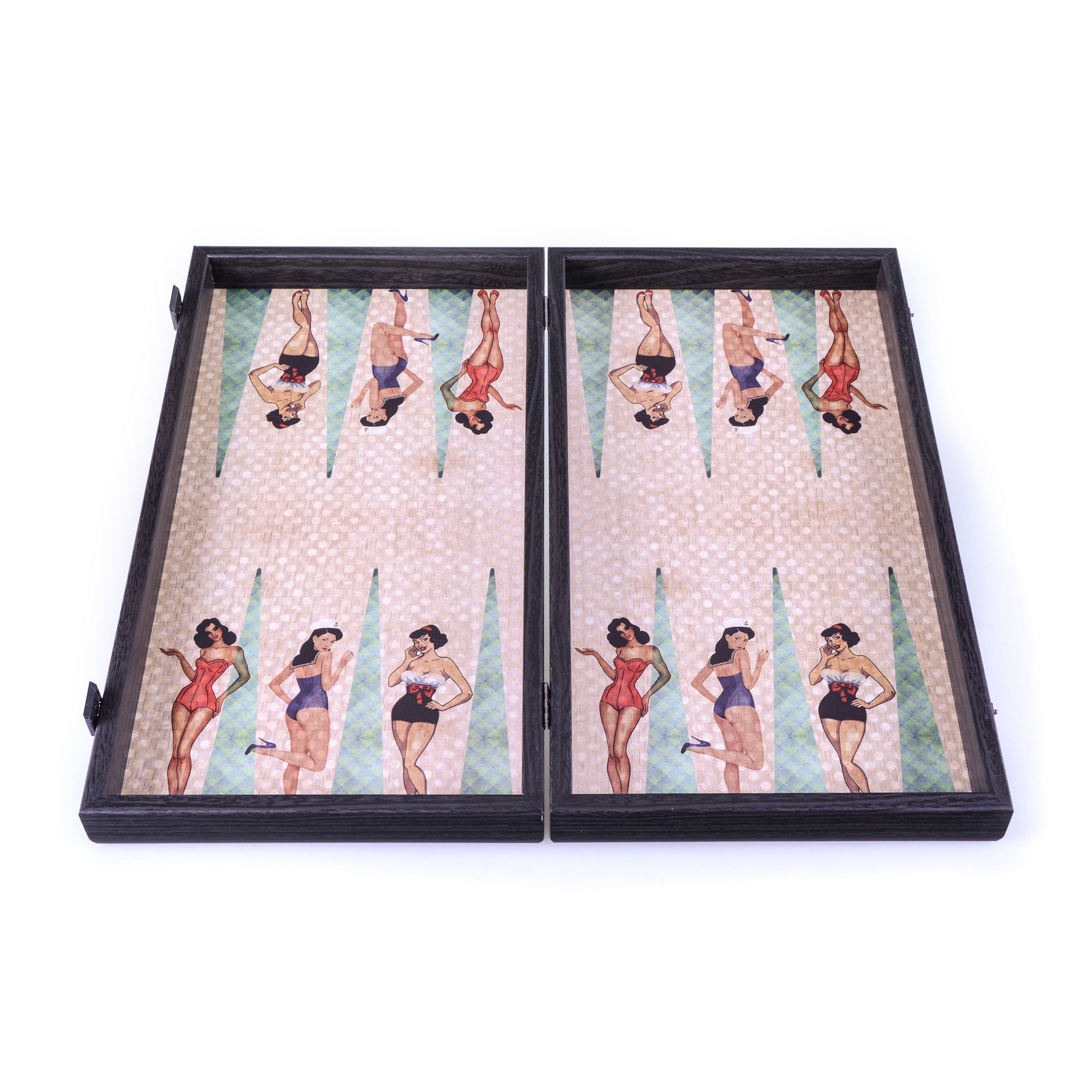Handcrafted Pin-Up Girls Backgammon Set - Sand Color - Premium Backgammon from MANOPOULOS Chess & Backgammon - Just €79! Shop now at MANOPOULOS Chess & Backgammon