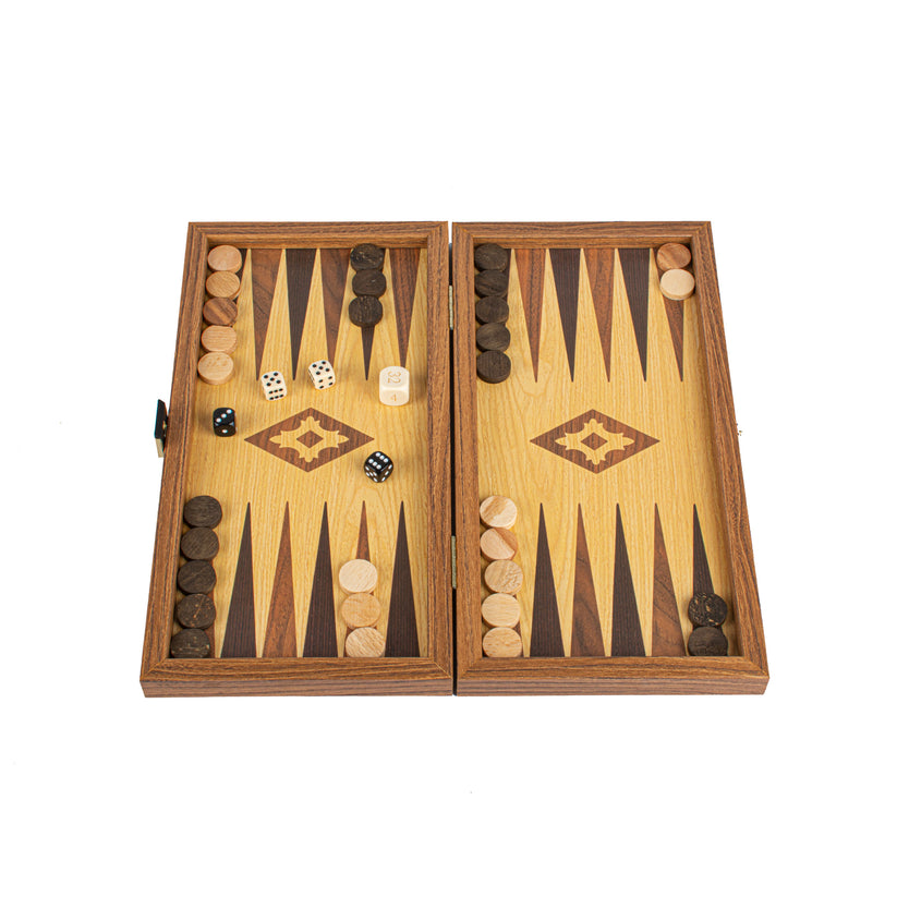 Handcrafted Oak and Walnut Replica Backgammon Set | MANOPOULOS Chess ...