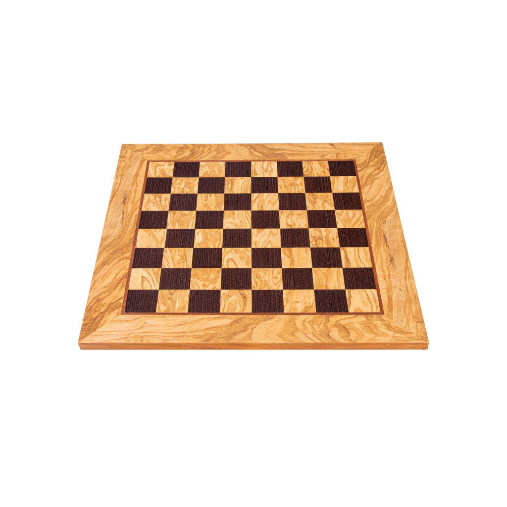 OLIVE WOOD & WENGE INLAID handcrafted chessboard 40x40cm (Medium ...