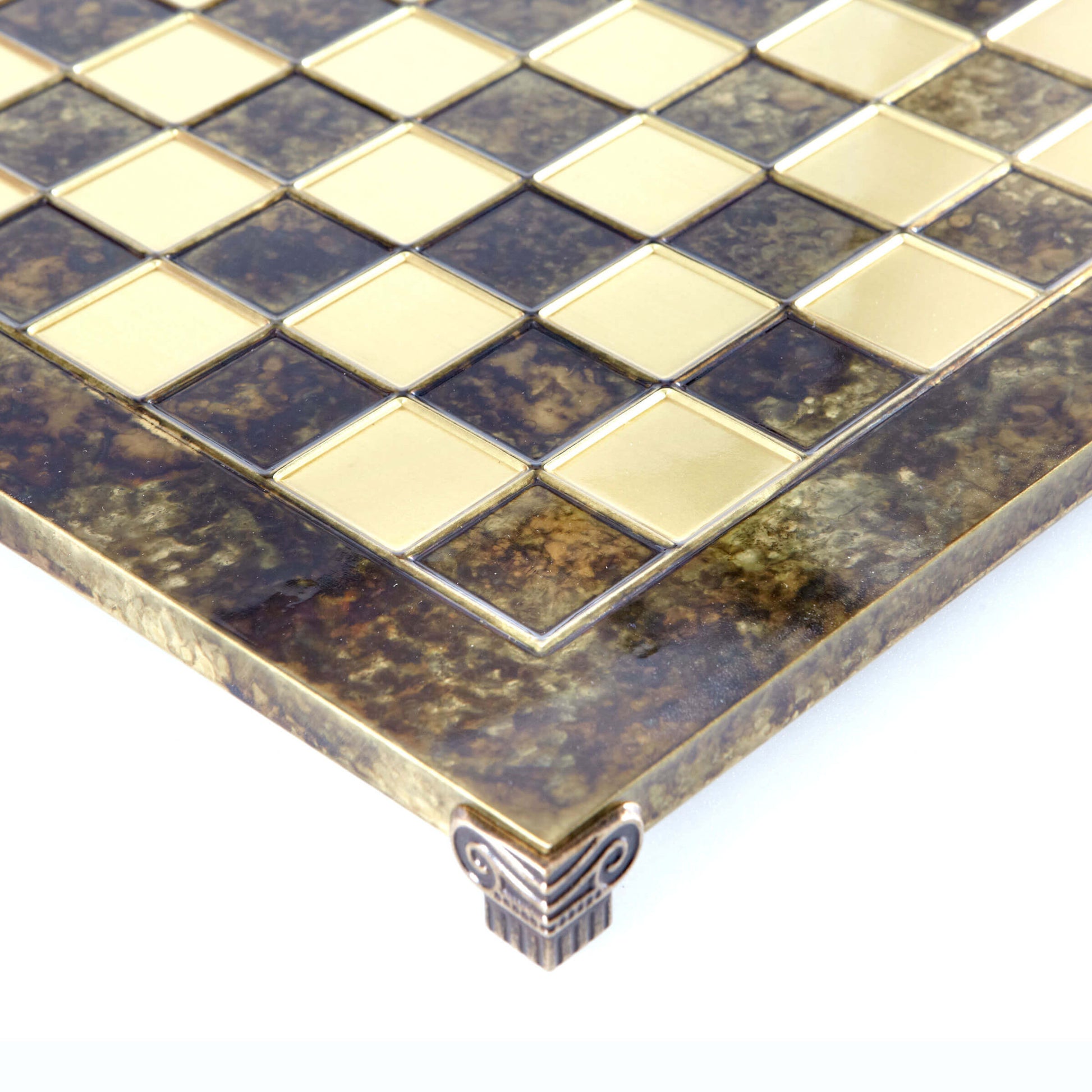 Handcrafted Brass Chessboard - 44x44cm (Available in Brown, Red, Blue, Green, and Turquoise) - Premium Chess from MANOPOULOS Chess & Backgammon - Just €125! Shop now at MANOPOULOS Chess & Backgammon