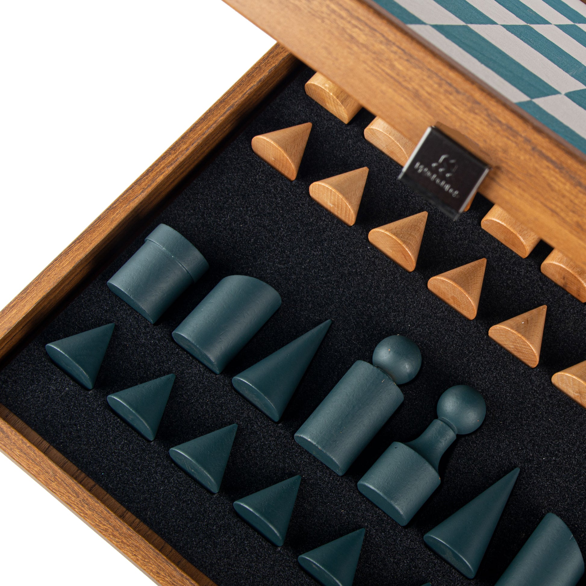 Bauhaus Style Turquoise Chess Set - 40x40cm with 8.5cm King Chessmen - Premium Chess from MANOPOULOS Chess & Backgammon - Just €195! Shop now at MANOPOULOS Chess & Backgammon