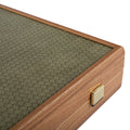 KNITTED LEATHER IN OLIVE GREEN COLOUR Backgammon - Premium Backgammon from MANOPOULOS Chess & Backgammon - Just €425! Shop now at MANOPOULOS Chess & Backgammon