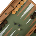 KNITTED LEATHER IN OLIVE GREEN COLOUR Backgammon - Premium Backgammon from MANOPOULOS Chess & Backgammon - Just €425! Shop now at MANOPOULOS Chess & Backgammon