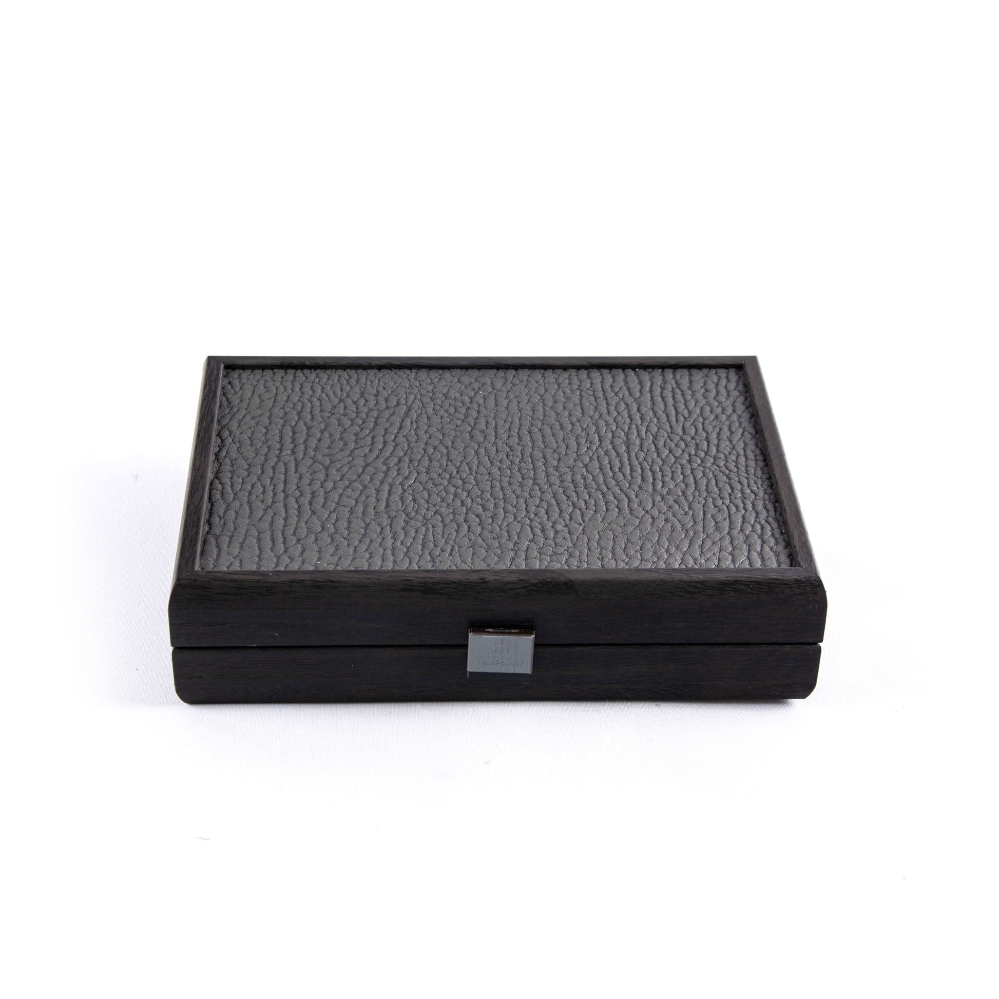 Luxury Dark Grey Leatherette Wooden Case with Plastic-Coated Playing Cards - Premium Playing Cards from MANOPOULOS Chess & Backgammon - Just €39! Shop now at MANOPOULOS Chess & Backgammon