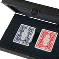 Luxury Dark Grey Leatherette Wooden Case with Plastic-Coated Playing Cards - Premium Playing Cards from MANOPOULOS Chess & Backgammon - Just €39! Shop now at MANOPOULOS Chess & Backgammon