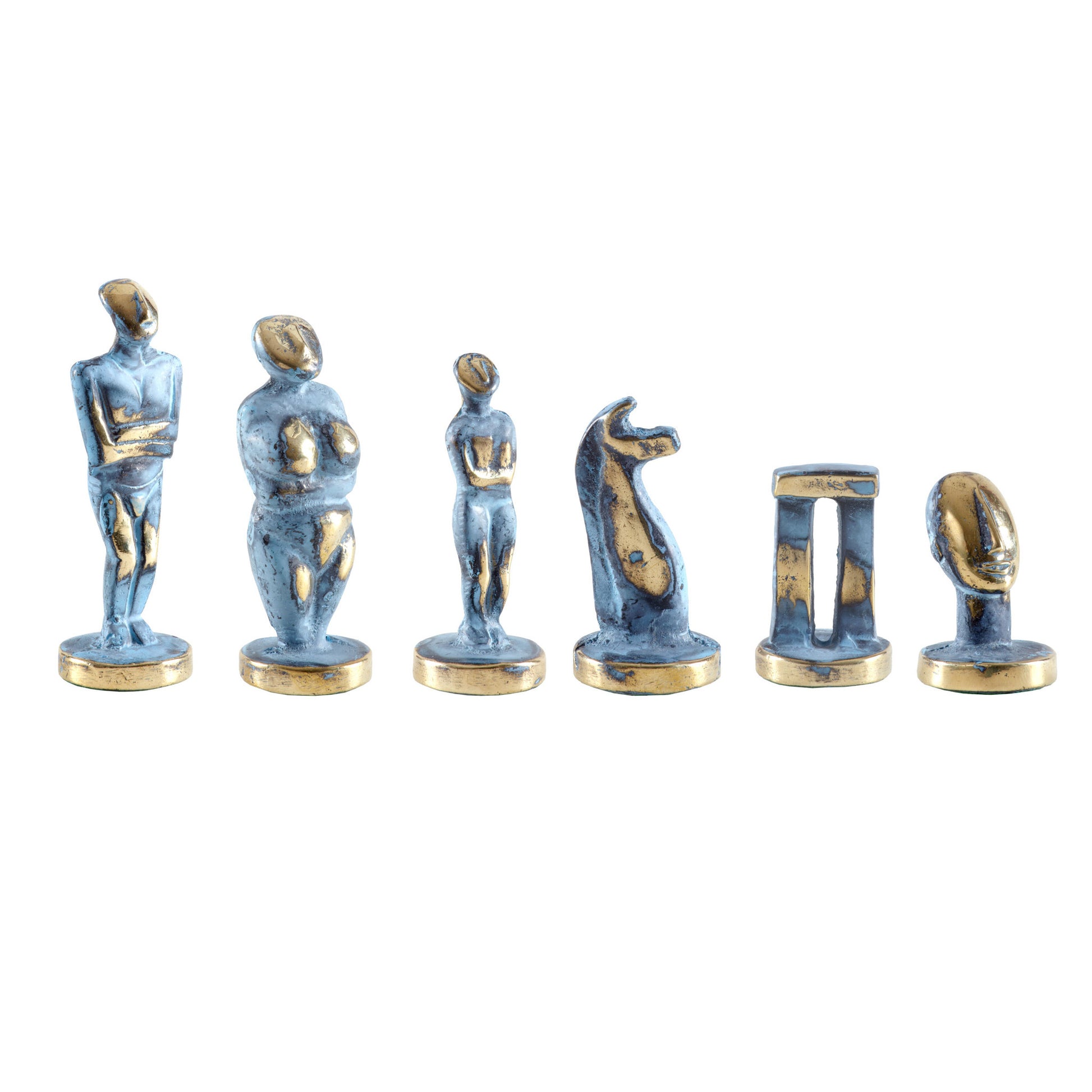 CYCLADIC ART Chessmen (Large) - Blue/Brown - Premium Chess from MANOPOULOS Chess & Backgammon - Just €157! Shop now at MANOPOULOS Chess & Backgammon