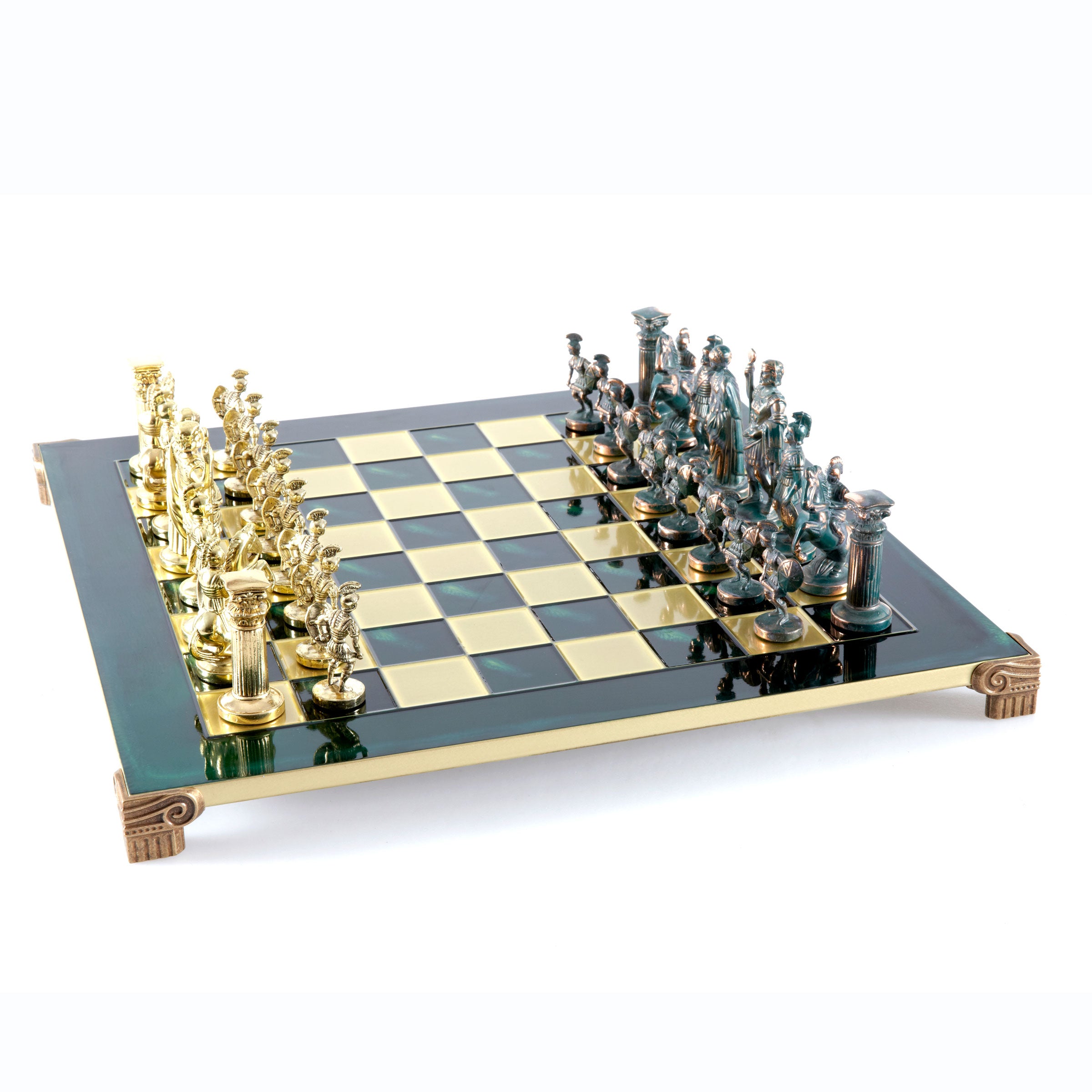 BAUHAUS STYLE Terracotta & White Chess set 40x40cm (Medium) with chess -  MANOPOULOS Chess & Backgammon