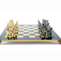 GREEK ROMAN PERIOD CHESS SET with gold/green chessmen and bronze chessboard 44 x 44cm (Large) - Premium Chess from MANOPOULOS Chess & Backgammon - Just €275! Shop now at MANOPOULOS Chess & Backgammon