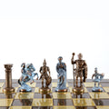 GREEK ROMAN PERIOD CHESS SET with blue/brown chessmen and bronze chessboard 44 x 44cm (Large) - Premium Chess from MANOPOULOS Chess & Backgammon - Just €275! Shop now at MANOPOULOS Chess & Backgammon