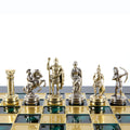 ARCHERS CHESS SET with gold/silver chessmen and bronze chessboard 28 x 28cm (Small) - Premium Chess from MANOPOULOS Chess & Backgammon - Just €168! Shop now at MANOPOULOS Chess & Backgammon