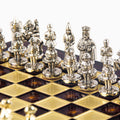 BYZANTINE EMPIRE CHESS SET with gold/silver chessmen and bronze chessboard 20 x 20cm (Extra Small) - Premium Chess from MANOPOULOS Chess & Backgammon - Just €85! Shop now at MANOPOULOS Chess & Backgammon