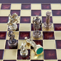 GREEK ROMAN PERIOD CHESS SET with gold/brown chessmen and bronze chessboard 28 x 28cm (Small) - Premium Chess from MANOPOULOS Chess & Backgammon - Just €163! Shop now at MANOPOULOS Chess & Backgammon