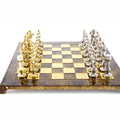 RENAISSANCE CHESS SET with gold/silver chessmen and bronze chessboard 36 x 36cm (Medium) - Premium Chess from MANOPOULOS Chess & Backgammon - Just €210! Shop now at MANOPOULOS Chess & Backgammon
