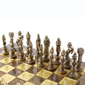 RENAISSANCE CHESS SET with gold/brown chessmen and bronze chessboard 36 x 36cm (Medium) - Premium Chess from MANOPOULOS Chess & Backgammon - Just €210! Shop now at MANOPOULOS Chess & Backgammon