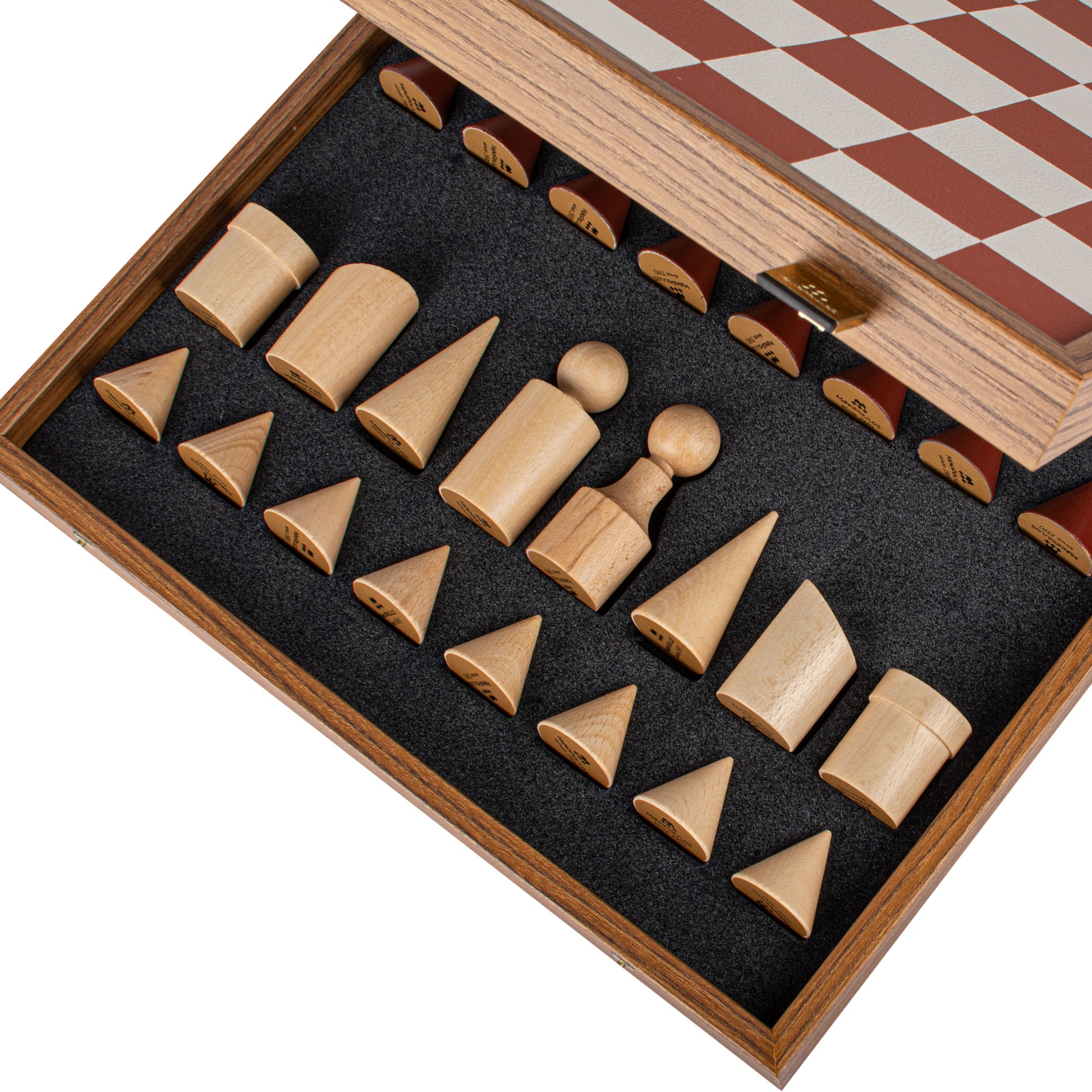 Bauhaus Style Terracotta & White Chess Set - 40x40cm with 8.5cm King Chessmen - Premium Chess from MANOPOULOS Chess & Backgammon - Just €195! Shop now at MANOPOULOS Chess & Backgammon
