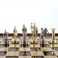 GREEK ROMAN PERIOD CHESS SET in wooden box with gold/silver chessmen and bronze chessboard 27 x 27cm (Small) - Premium Chess from MANOPOULOS Chess & Backgammon - Just €125! Shop now at MANOPOULOS Chess & Backgammon